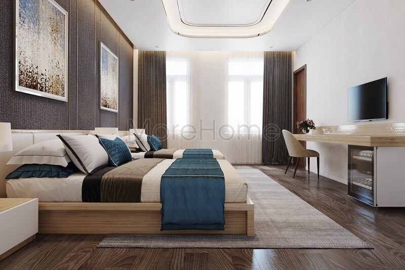 Mẫu giường ngủ hiện đại cho phòng ngủ khách sạn sang trọng, đẳng cấp