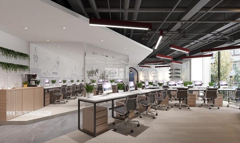 và đầy màu sắc. SAFFRON thiết kế nội thất văn phòng cao cấp có cách bố trí không gian hợp lí, nội thất khoa học và đầy màu sắc.